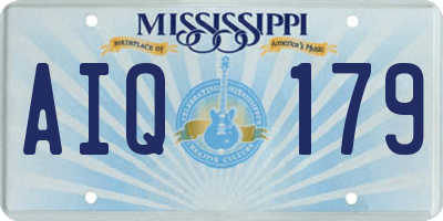 MS license plate AIQ179