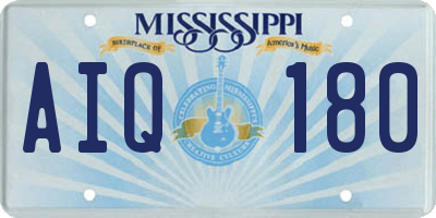 MS license plate AIQ180