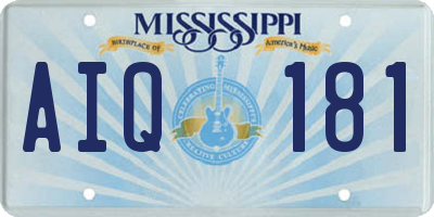MS license plate AIQ181