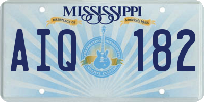 MS license plate AIQ182