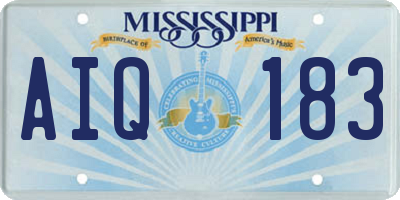 MS license plate AIQ183