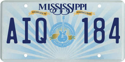 MS license plate AIQ184