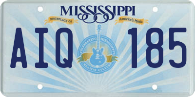 MS license plate AIQ185