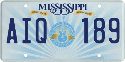 MS license plate AIQ189