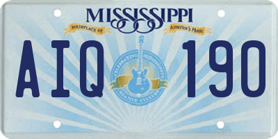 MS license plate AIQ190