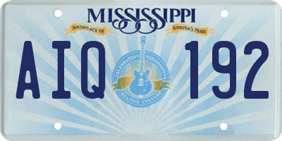 MS license plate AIQ192