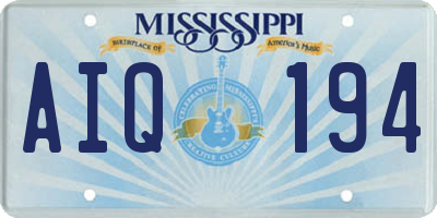 MS license plate AIQ194