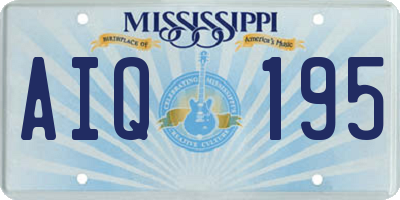 MS license plate AIQ195