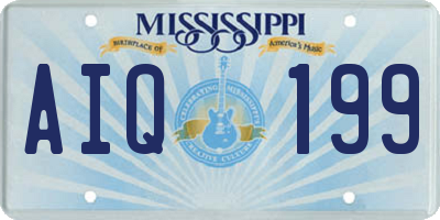 MS license plate AIQ199