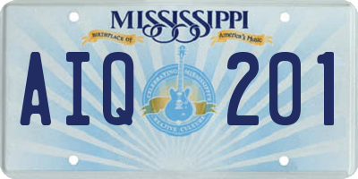 MS license plate AIQ201