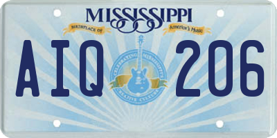 MS license plate AIQ206