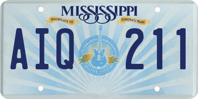 MS license plate AIQ211