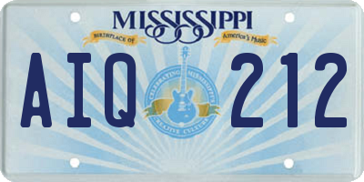 MS license plate AIQ212