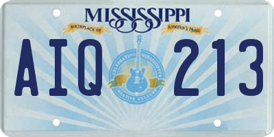 MS license plate AIQ213