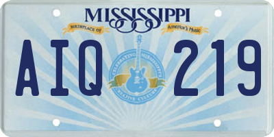 MS license plate AIQ219