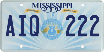 MS license plate AIQ222