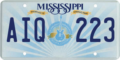 MS license plate AIQ223