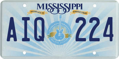 MS license plate AIQ224