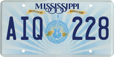 MS license plate AIQ228