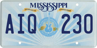 MS license plate AIQ230