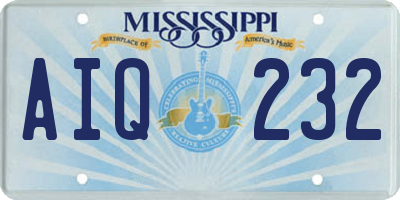 MS license plate AIQ232