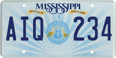 MS license plate AIQ234