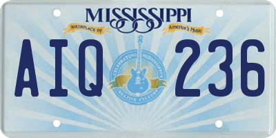MS license plate AIQ236