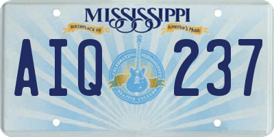 MS license plate AIQ237