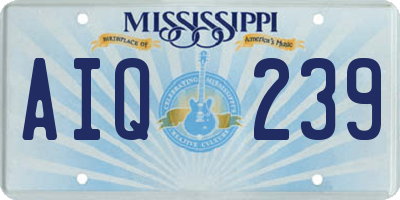 MS license plate AIQ239