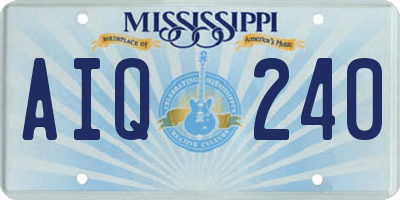 MS license plate AIQ240