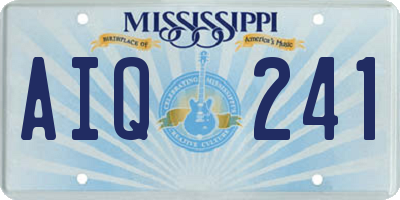 MS license plate AIQ241