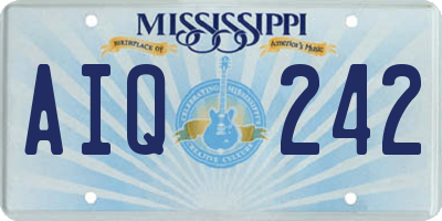 MS license plate AIQ242