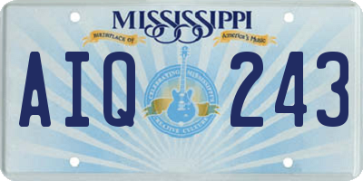 MS license plate AIQ243