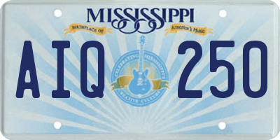 MS license plate AIQ250