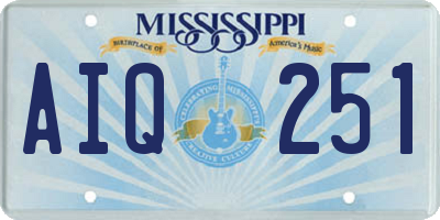 MS license plate AIQ251