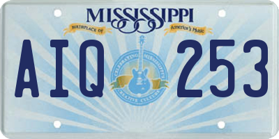 MS license plate AIQ253