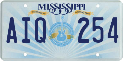 MS license plate AIQ254