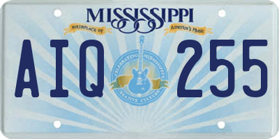 MS license plate AIQ255