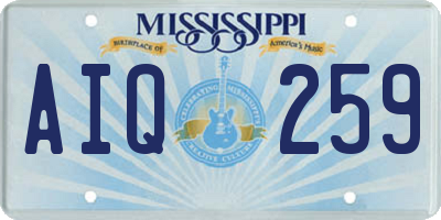 MS license plate AIQ259