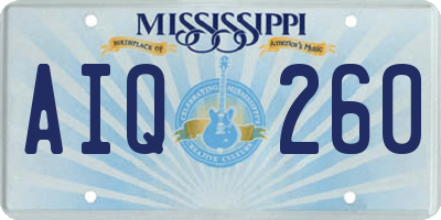 MS license plate AIQ260