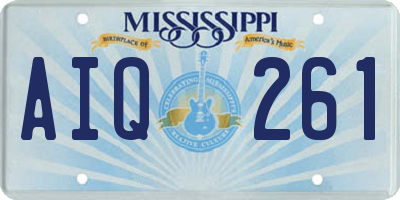 MS license plate AIQ261
