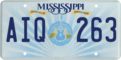 MS license plate AIQ263