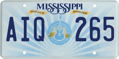 MS license plate AIQ265