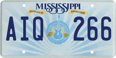MS license plate AIQ266