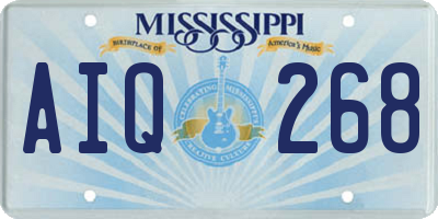 MS license plate AIQ268