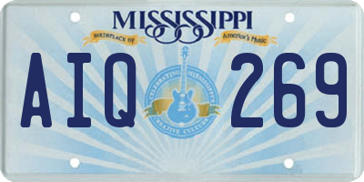 MS license plate AIQ269