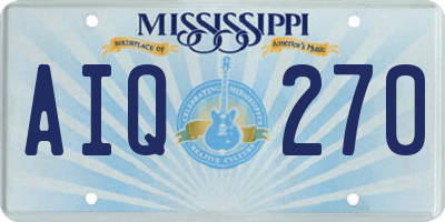 MS license plate AIQ270