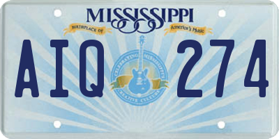 MS license plate AIQ274