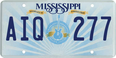 MS license plate AIQ277