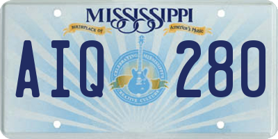 MS license plate AIQ280